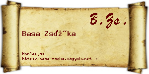 Basa Zsóka névjegykártya